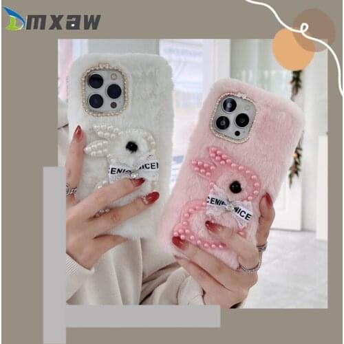 Warm Bear Wrist strap Case for Vivo Y73S Y20 Y70S Y50 Y30 X50 Pro + X30 Pro V17 Neo V17 S1 Pro Fashion Case Furry fluffy Case