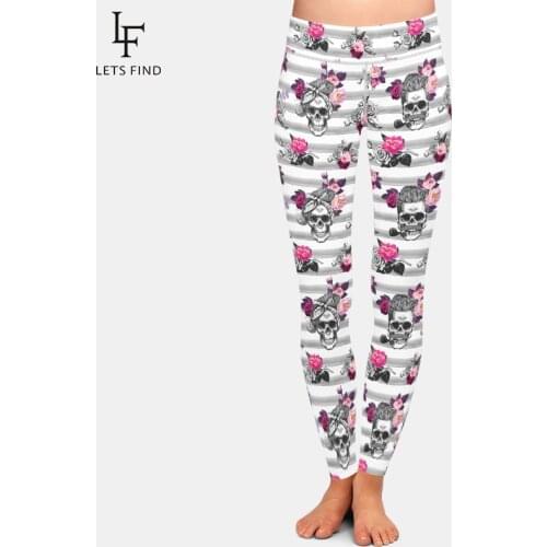 LETSFIND Hot Sale Women Leggings Sexy 3D Skull Digital Printing High Waist Plus Size Fitness Workout Stretch Leggings