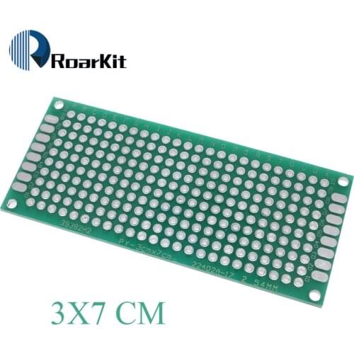 1PCS 3x7 cm PROTOTYPE PCB 2 layer 3*7cm panel Universal Board 2.54MM