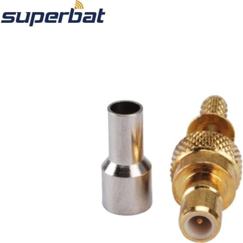 Superbat 10pcs SMB Crimp Jack RF Coaxial Connector for RG174,RG178,1.13mm,1.37mm Cable