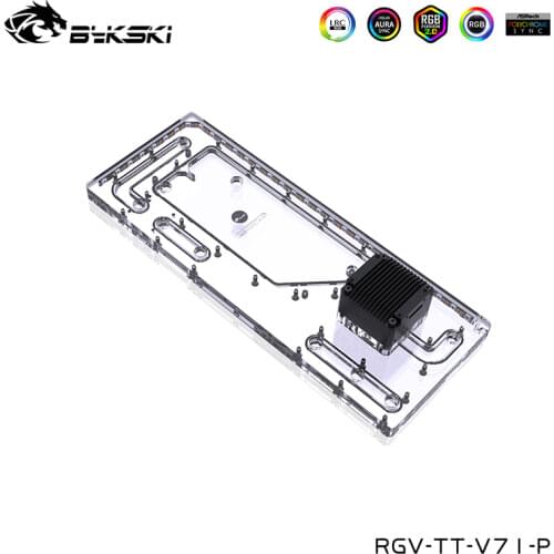 Bykski Waterway Plate ,Water Tank For Tt View 71 Computer Case , Clear RGB Reservoir,Support Sync Motherboard ,RGV-TT-V71-P