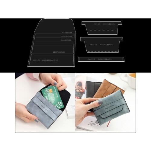 Card Bag Wallet Plexiglass Acrylic Version Model Sample Handmade Leather Diy Custom Template
