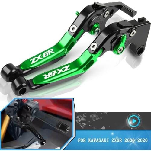 For Kawasaki ZX-6R ZX6R ZX zx 6R 2000-2020 2019 2018 Motorcycle Aluminum Foldable Brake Clutch Levers Handle Grips Accessories