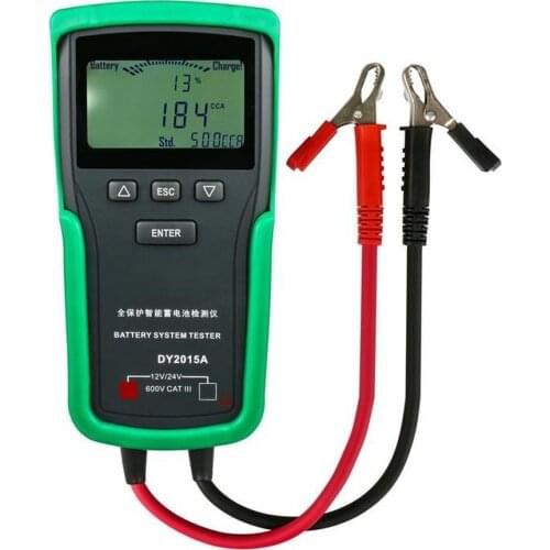 DUOYI DY2015 12V Car Motorcycle Battery System Tester Analyzer Lead Acid CCA Load Battery Charge Test Digital Diagnostic Tool