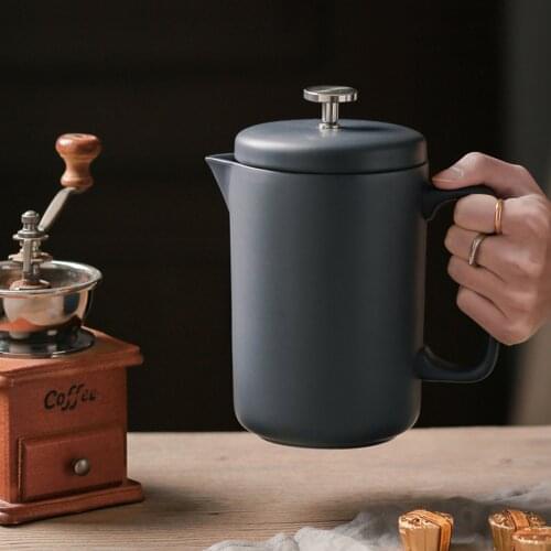 French Press Coffee Maker Ceramic for Good Coffee and Tea Camping Rust-Free