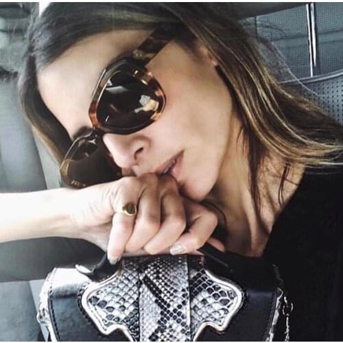 Gradient Rivet Plastic Shades Eyewear Women Custom Cateye Triangle Sunglasses