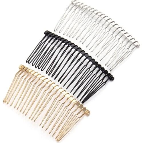 Black/Gold/Rhodium Color Metal Hair Combs Wedding Tiara Women Hairpins Bridal Jewelry Accessories