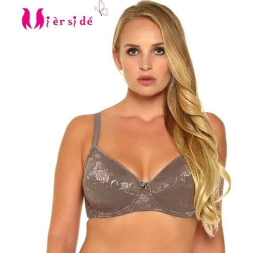 Mierside 113B Cotton Embroidery Bra Minimizer Bralette Plus Size Bras For Women Tops 34 36 38 40 42 44 D/DD/DDD/E/F Cup