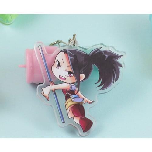 [MYKPOP]My Hero Academia Keyring YAOYOROZU MOMO Cute Action Figure Pendants Decoration for Keys Bags Amine Fans SC20082812
