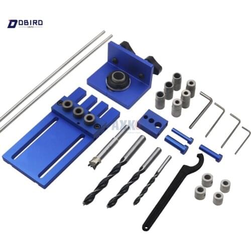 Woodworking tool DIY Woodworking Joinery High Precision Dowel Jigs Kit 3 in 1 Drilling locator 08450A drilling guide kit dbird