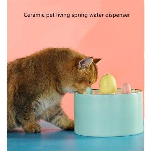 Electric Ceramic Cat Drinking Water Fountain For Cats Dogs Drinking Bowl Automatic Pet Water Fountain Dispenser Pet Food Bowl