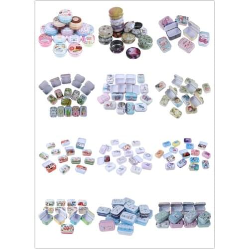 Portable Pill Box Metal Packing Tin Jar Boxes Small Medicine Case Cans Coin Headphones Moisture-proof Travel Pill Box 12 Styles