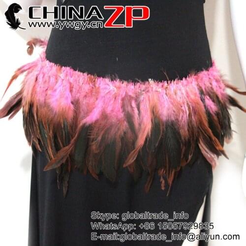 Manufacturer in CHINAZP Factory 5-8 Inch 800pieces/lot Light Pink Half Bronze Coque Tail Strung Feathers