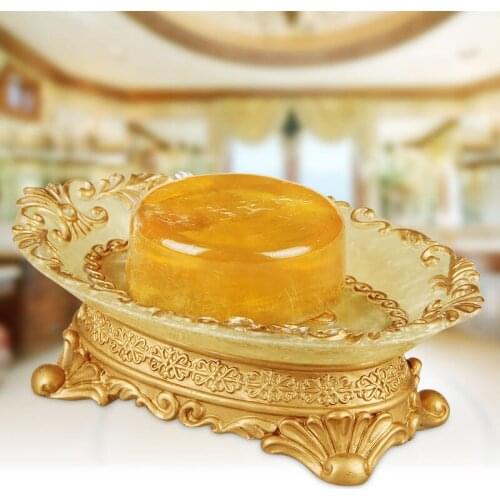 European Luxury Resin Soap Box Bathroom Soap Holder Dish Storage Plate Tray Bathroom Shower Supplies Bathroom Rack Soap Box