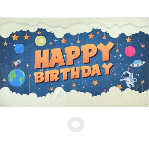Happy Birthday Backdrop Banner Background Cloth Hanging Flag Decorations Photography Background Cloth Baby Shower Party Supplies