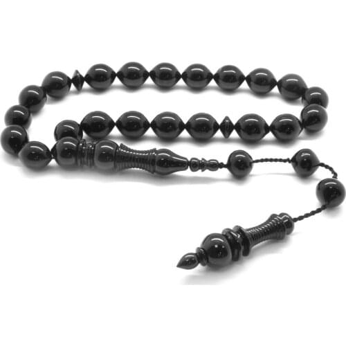 Tesbihane Caliper İşçilikli Barley Cut Erzurum Oltu stone Rosary (M-4)