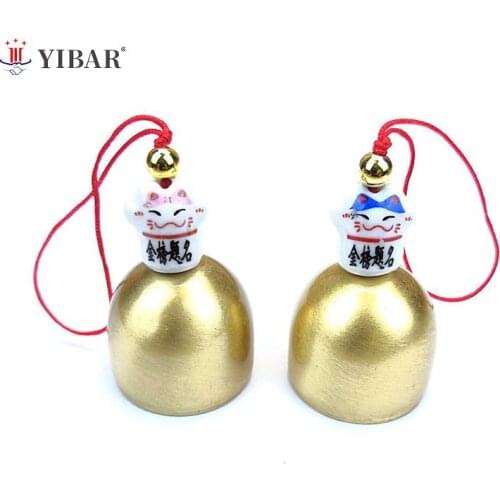 Vintage Alloy Buddha Statue Bell Blessing Feng Shui Wind Chime For Good Luck Fortune Crafts Home Car Hanging Decor