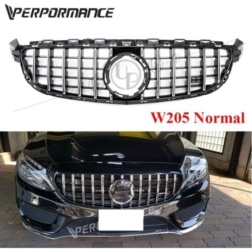W205 GT grille for C180 C200 C250 C300 C-class normal W205 2014-2016year ABS W205 grille sliver and black