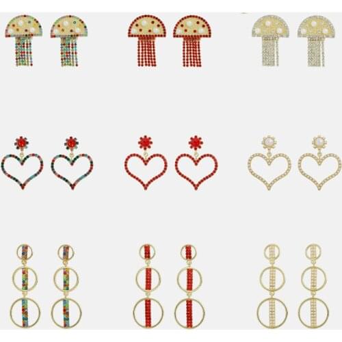 Miwens Unique Maxi Beads Heart Dangle Earrings for Women Charm Ethnic Beaded Flamingo Hanging Earring Layers Long Circle Gifts