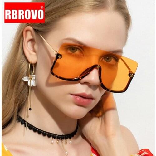 RBROVO 2021 Women Sunglasses Oversized Square Sunglasses Women Luxury Brand Designer Sunglasses Women Half Frame Gafas De Mujer