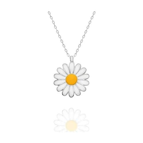 925 sterling Daisy Necklace Female Silver Necklace