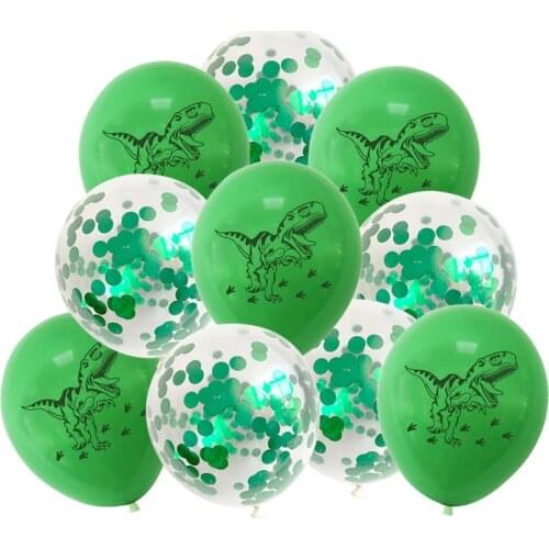 10/15pcs Dinosaur Party Supplies Confetti Latex Balloon Decoration Birthday Jungle Party Jurassic World Ballon kids Favor Toy