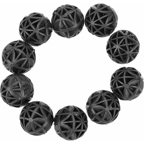 10pcs Black Biological Bio Balls Filter New and High Quality Environmental Fish Tank Pond Wet Dry Canister Filter Media