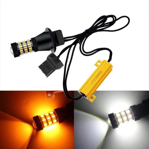 1156 BA15S S25 BAU15S PY21W T20 7440 3156 Canbus Error Free Dual Color Amber/White DRL LED Daytime Running Lights Turn Signal