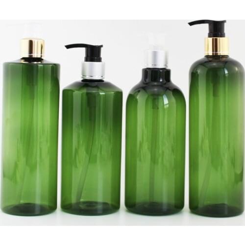 500ml X 15pc Empty Dark Green Lotion Pump Bottle Cosmetics Plastic Dispenser Bottle Lotion Soap Containers Green