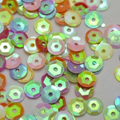 5000 Pcs/Pack Mixed Color AB 6mm CUP round loose sequins Paillettes sewing Wedding craft