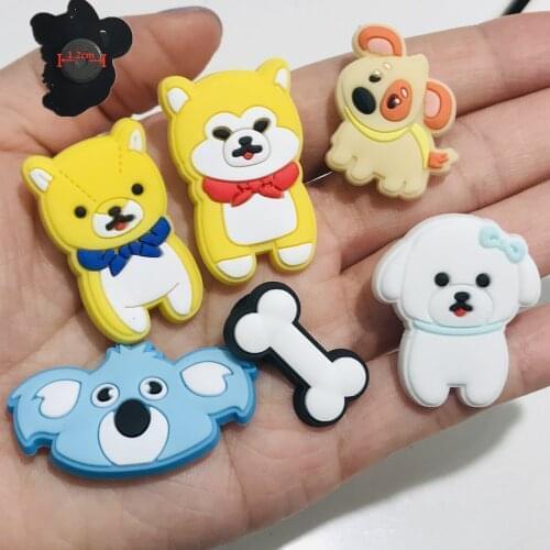 6PCS PVC Kawaii Cartoon Colorful Animals Fridge Magnetic Sticker Dog Flame Bird Tiger Bone Cat Refrigerator Magnets Kids Gifts