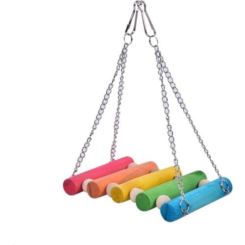 Perches Finches Pets Accessories Hanging Chew Toys For Birds Swing Bridge Toys Bird Hanging Swing Toys Wood Parrot Parakeet