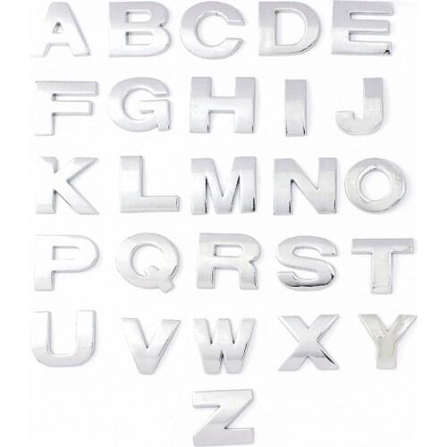 25mm DIY Car Sticker Letter Digital Alphabet Emblem Motorcycle Badge Auto Number Decal For BMW Audi Ford VW Nissan Accessories