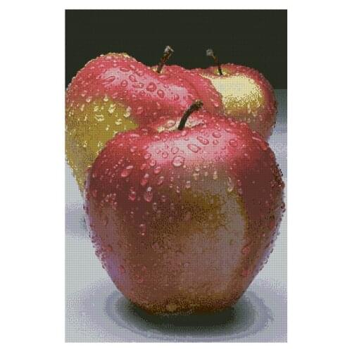 FREE delivery Top Quality hot selling lovely counted cross stitch kit red apple three apples fruit fruits