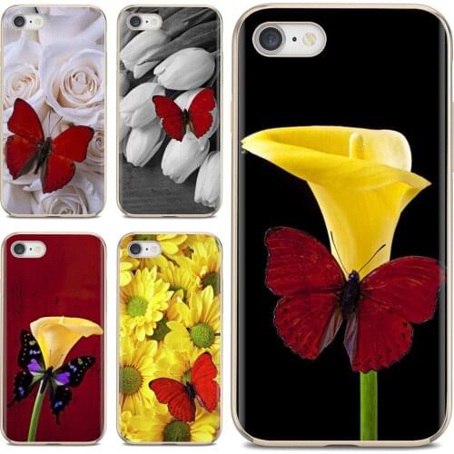 For iPod Touch For iPhone 11 Pro 4 4S 5 5S SE 5C 6 6S 7 8 X XR XS Plus Max Soft Case Aesthetic Butterfly Calla Lilies