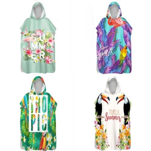 High-Quality Double-Sided Velvet Microfiber Quick Dry Beach Towel Swimming Warmth Changing Bath Robe Hooded Poncho Swimsuit