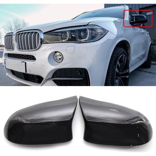 Shiny Gloss Black Side Mirror Cover Caps M Style for BMW X5 F15 X6 F16 2014-2018