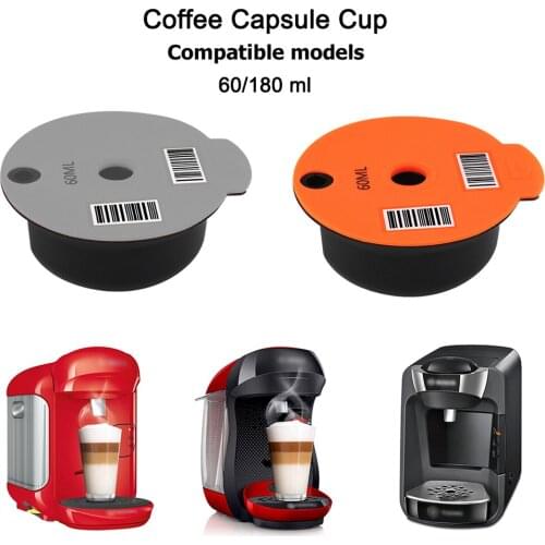 ICafilas180/60ml Refillable Espresso Coffee Maker Capsules for BOSCH-s Machine Tassimoo Reusable Filter Coffee Pod Eco-Friendly