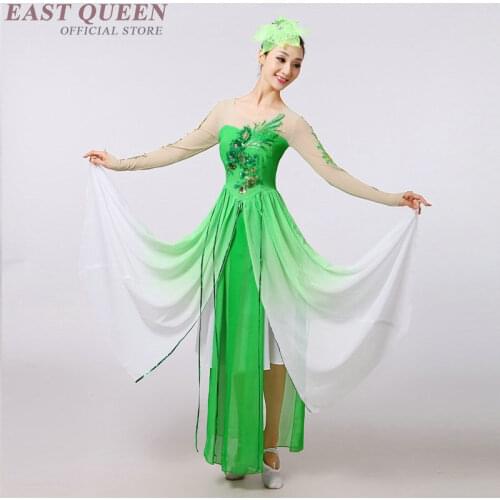 Chinese folk dance clothing dress costumes stage fan dance wear outfit ancient traditional Chinese dance costumes FF732