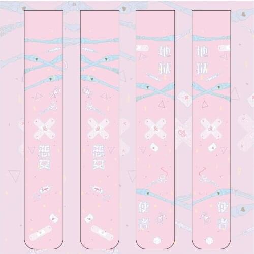 Japanese Style Anime Pattern Pink cartoon Printed Stockings Girls Lolita Velvet Overknee Tights Cosplay Stockings 5SW06