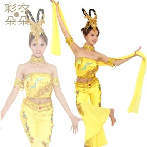 Flying apsaras classical dance costume 6148 Free Shipping