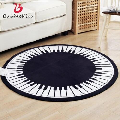 Bubble Kiss Nordic Style Round Carpet White bedroom Decor Rug Double Layer Sponge Washable Rug Modern Fashion Living Room Carpet