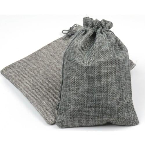 Hessian Linen Rustic Natural Burlap Bags Drawstring Jute Bag Candy Gift Christmas Wedding Favors Packaging Pouches Wedding Decor