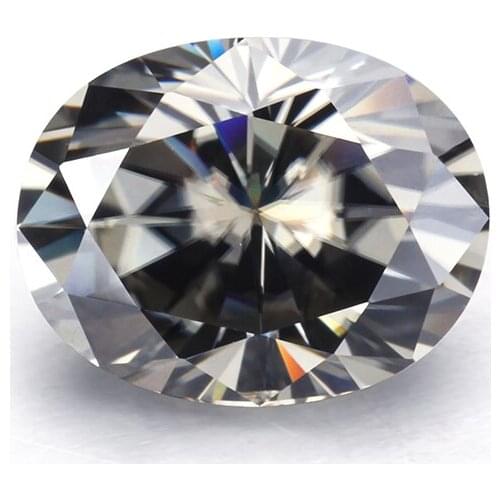 Grey color moissanites 9*7mm oval shape for ring decoration loose gem stones