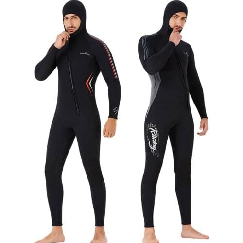 3mm Mens Wetsuit Black Gray SBR Neoprene Super Flexible Material Anti-friction Neck Swimming Kayak Surfing Long Wetsuit
