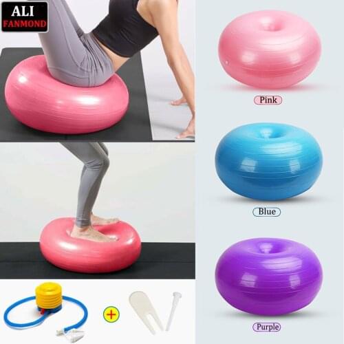 Yoga Ball 50 x 30cm Dounts With Pump Set Massage Ball Home Workout Ball Yoga Exercise Pilate Fitness Balance Balls Set