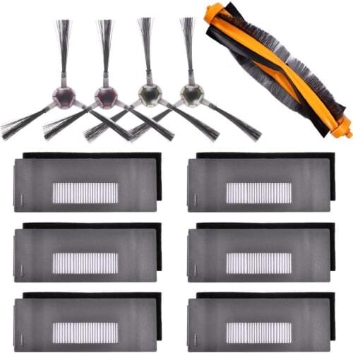 Accessories Kit Compatible for ECOVACS DEEBOT 901 900 Robotic Vacuum, 6 Filter + 2 Set Brush + 1 Main Brush
