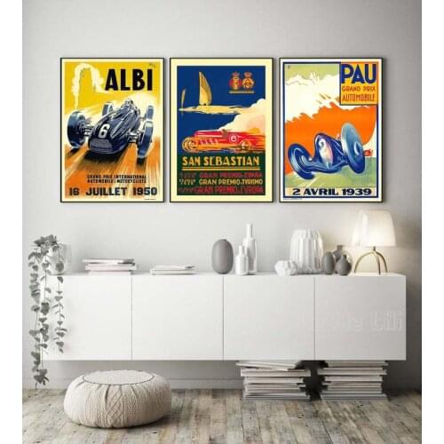 Auto Racing Grand Prix Poster Set 3