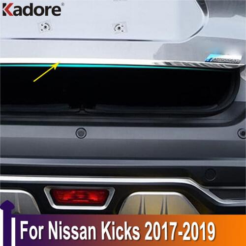 For Nissan Kicks 2017-2019 Stainless Steel Rear Trunk Lid Cover Trim Car Exterior Accessories Tailgate Boot Protection Strip