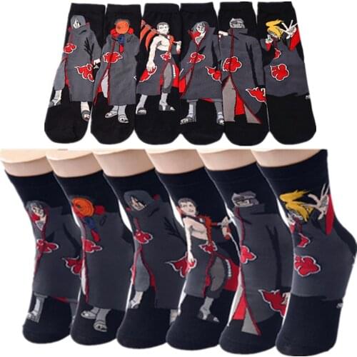 Anime Akatsuki Long Sock Cosplay Props Halloween Cotton Adult Cartoon Gift Ninja series cartoon male socks